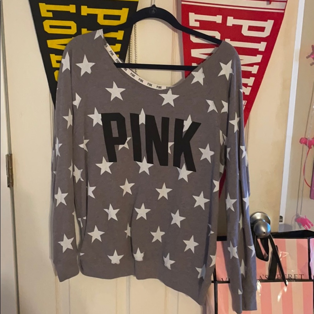 🎉💕VS PINK Star Off Shoulder Sweatshirt